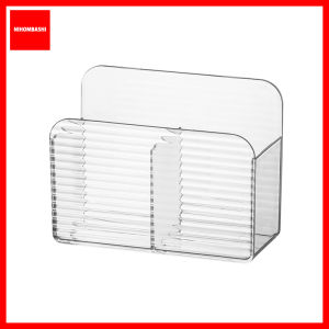 Transparent Wall mount remote controller holder Storage Box Small Compartments for Glasses Make up Lipstick Cabinet Wall Traceless Tape