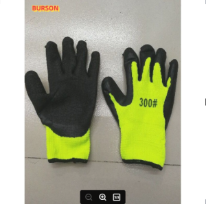 BURSON New 12pares Rubber palm coated construction 300#Gloves02-A-B