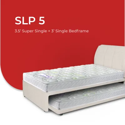 (BED FRAME ONLY) Goodnite SLP5 Super Single (Top) +Single Size (Bottom) Wooden Pull Out Multi Divan (SLP5)