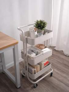 Kệ bình sữa kệ spa kệ sách vở 3 tầng có bánh xe cao cấp