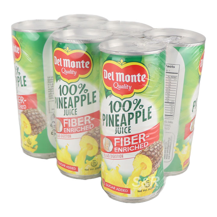 Del Monte Pineapple Juice Fiber (220mL x 6 cans) | Lazada PH