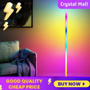 RGB Corner Floor Lamp with Music Sync Smart Modern Floor Lamp App & Remote Control for Bedroom Living Room