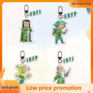 ✨QK shop✨ Cartoon MBTI Character Acrylic Keychain Pendant Creative Earphone Case Pendant Novelty Backpack Decoration Accessories Gifts