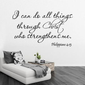 FYSTC003 Sticker Dinding Kata Quote Philippians 4:13 Wall Sticker