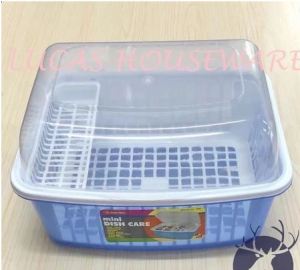 PORTABLE MINI DISH DRAINER DISH ORGANIZER DISH RACK WITH COVER / KITCHEN STORAGE BOX / SPACE SAVER#