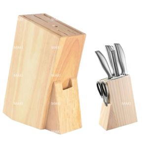 Solid wood knife holder Multi-functional kitchen knife storage rack Multi-partition pine knife holder