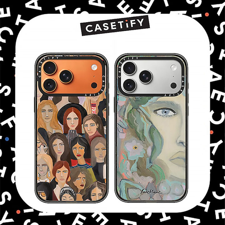 CASETiFY Heart Evangelista Pattern Acrylic Shockproof with MagSafe