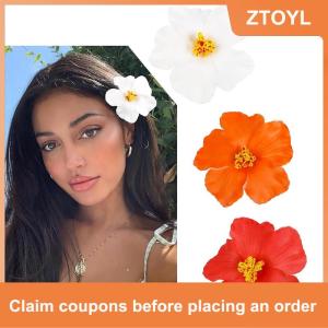 【ZTOYL】 Hawaiian Colorful Flower Hair Clip For Women Girls Romantic Bohemian Flower Side Bangs Clip BB Hair Clips Hair Accessories