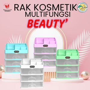 Rak kosmetik Laci Kosmetik Plastik 3 Susun - Rak Makeup Organizer