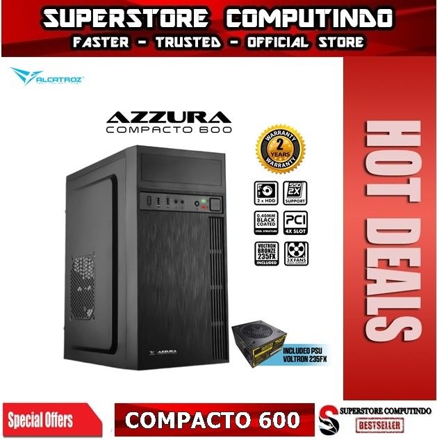 Casing Alcatroz Azzura Compacto 600 M-Atx with PSU Voltron Bronze 235