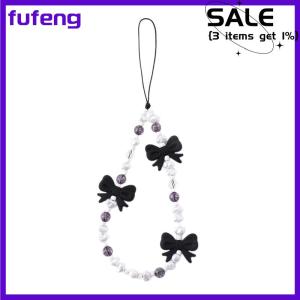 fufeng Đơn giản dễ thương Kawaii Bowknot đính cườm chuỗi điện thoại thời trang tinh tế Keychain cho phụ nữ cô gái ngọt ngào túi trang trí phụ kiện Quà Tặng