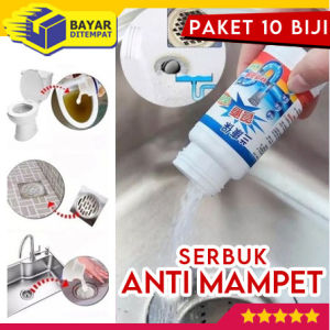 [Paket 10 Botol] Bubuk Anti Sumbat Mampet Serbuk Pembersih Saluran Air WC Wastafel Kloset Pipa