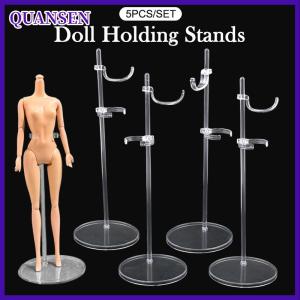 QUANSEN แท่นวางตุ๊กตา5ชิ้นปรับได้แบบสากลชั้นวางโชว์ตุ๊กตาชั้นวางตุ๊กตาโปร่งใสหุ่นโมเดลยืนรองรับชุดเดรส