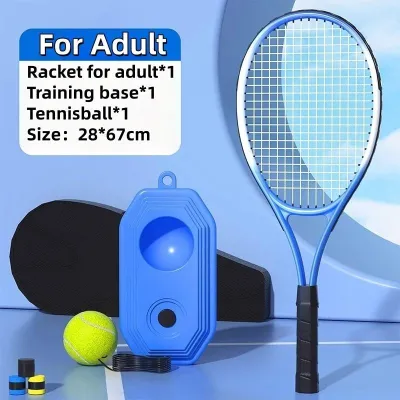 Beginner Outdoor Tennis Trainer Set Single Player Tennis Training Set Elastic Rope Ball Racket for Kids and Adults