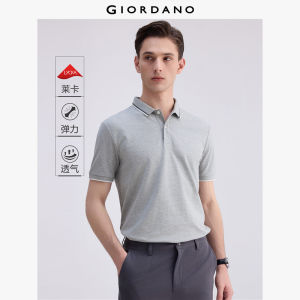 GIORDANO Men Polo Shirts Contrasting Edge Collar Polo Shirts Short Sleeve Summer Fashion Casual Stretchy Polo Shirts 01015383