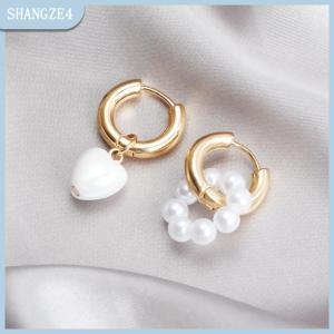 【SHANGZE4】 1 Cặp Thời Trang Tinh Tế Trái Tim Mặt Dây Chuyền Bông Tai Chất Lượng Cao Bông Tai Cho Phụ Nữ Cô Gái Ngọt Ngào Đa Năng Bông Tai Quà Tặng