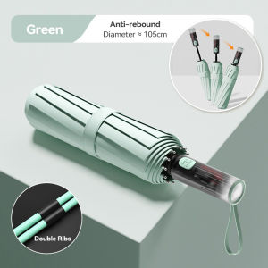 Automatic Folding Umbrella Windproof 12 Bones UV Protection Big Sun Umbrella Men Women Transparent Handle Portable Golf Large Umbrella