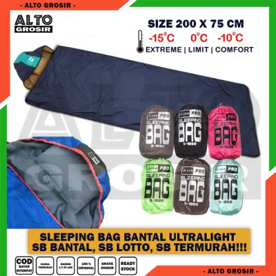 Sleeping Bag Bantal SB Ultralight Kantong Tidur Nyaman Hangat Praktis Outdoor Adventure Aimpro