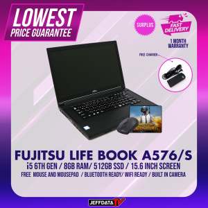 Fujitsu CELERON 6th Gen 8GB 120GB SSD  15.6" with mouse and mousepad