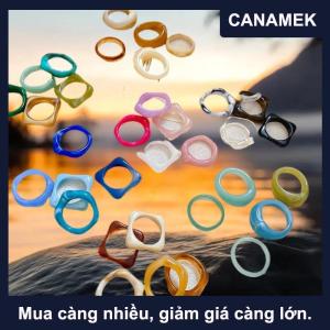 【CANAMEK】 5Pcs Đầy Màu Sắc Nhựa Acrylic Không Thường Xuyên Nhẫn Cho Phụ Nữ Cô Gái Đi Du Lịch Thẩm Mỹ Trang Sức Set Nhẫn Knuckle Ngón Tay Nhẫn Phụ Kiện