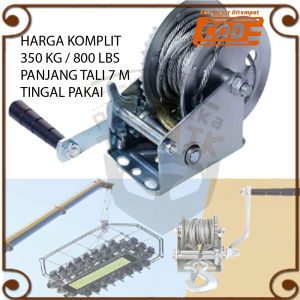 Katrol Putar Sling Baja Boat Tangan Penarik Truk ATV Dua Arah Engkol Hand Winch Trailer Hoist Mobil