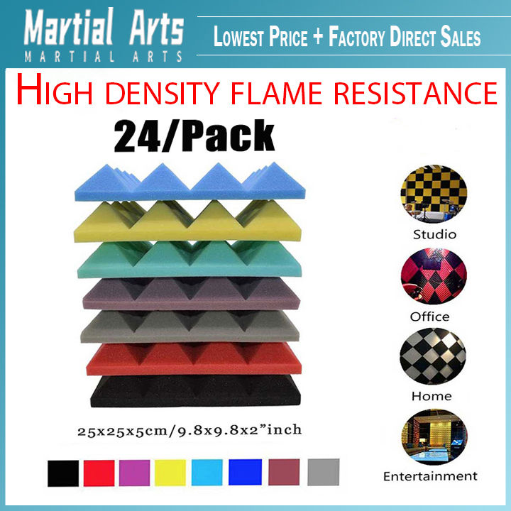 [24/Pack] Pyramid Acoustic Foam Soundproof Panels Sound Insulation ...