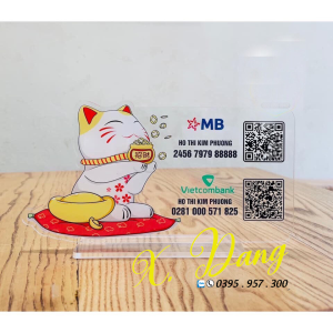 Bảng mã Qr code làm bằng mica sang trọng để bàn chất lượng cao cấp in theo yêu cầuthiết kế miễn phí