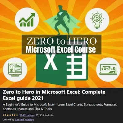 🔰[Full COURSE] Zero to Hero in Microsoft Excel: Complete Excel guide 2021 Excel Course [UDEMY]