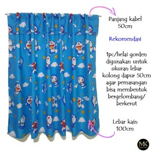 Tirai Gorden Kolong Dapur Meja Kitchen Set Dapur Model Poni Minimalis Modern Lucu Motif Karakter Anak anak