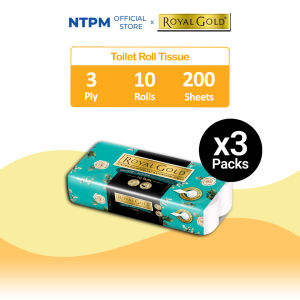 Royal Gold Luxurious Interleaf Toilet Roll 3 PLY (200s x 10) x 3 Packets