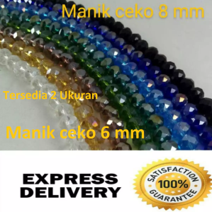 Payet manik mote kristal 6mm Per 10 Renceng / Manik Ceko Kwalitas Super
