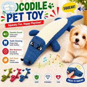 DewyBabe Pet Plush Sound Toy Plush Crocodile Doll Chew-resistant Grind Ones Teeth Clean Teeth Pet Toy