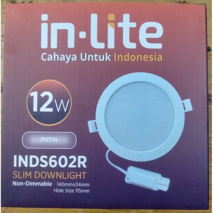 DOWNLIGHT LAMPU INLITE PANEL LED HOLE 12 WATT 12W INDS 602 R 140x34 MM ...