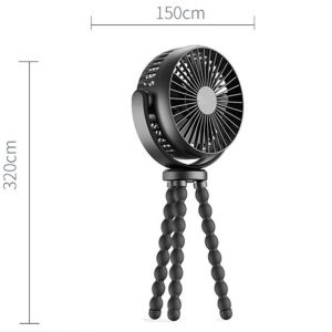 INOVAGEN pas tangan gurita kipas mudah alih dengan Tripod fleksibel sebagai telefon bimbit boleh dicas semula 5200mAh pas tangan genggam Mini untuk kereta bayi/kereta Golf/berkhemah/kipas penyejuk perjalanan