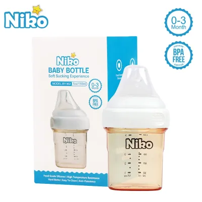 NIKO Baby Feeding Bottle Wide Neck Natural Milk Bottle For Newborn Infant Anti Colic Silicone Nipple BPA Free 5oz 8oz 11oz 150ml 240ml 330ml