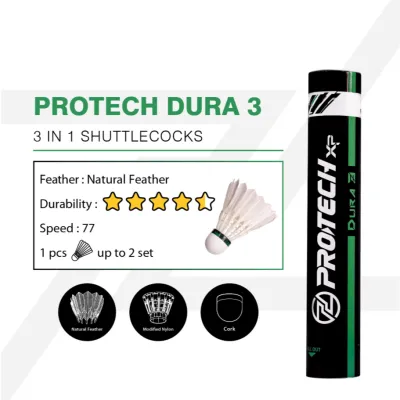 PROTECH 3 IN 1 HYBRID SHUTTLECOCK - DURA 3 TXZ SPORT SHOP