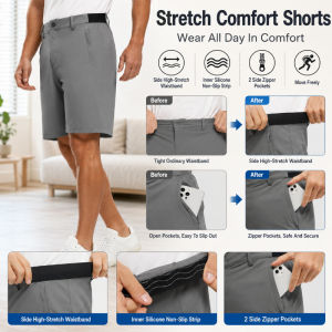 Mens Shorts Stretch Quick Dry Golf Shorts Business Casual Comfort Lightweight 4 Way Stretch Performance Bottoms