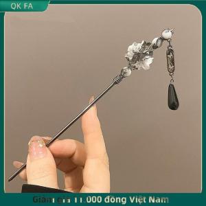 QK FA ✨ Retro Trung Quốc Phong Cách Hoa Kẹp Tóc Mực Màu Hoa Tua Tóc Dính Cho Phụ Nữ Thanh Lịch Kiểu Tóc Đuôi Ngựa Chủ Đồ Trang Sức Tóc Phụ Kiện