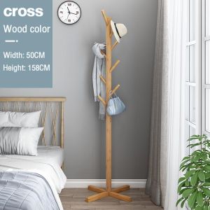 100% Solid Wood Coat Rack Hanger Nordic Style Clothes Standing Hook Stand Hanger Clothing Rack Hat Stand Bedroom Coat Stand Rack