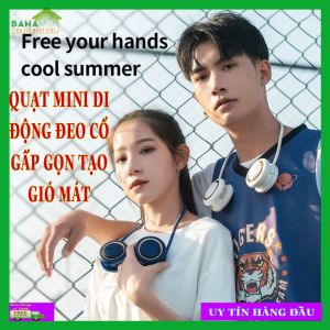 QUẠT MINI DI ĐỘNG ĐEO CỔ GẤP GỌN TẠO GIÓ MÁT "Tamitechmart" đeo cổ để thưởng thức mát tự nhiên sau khi mạnh tập thể dục. Ergonomic thiết kế nút điều khiển tốc độ gió thông minh để tận hưởng cảm giác thoáng mát