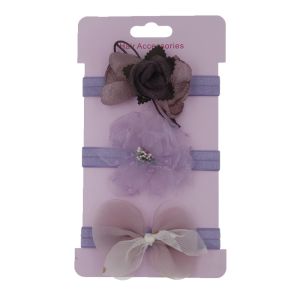 3Pcs/Set Cute Lace Baby Cute Headband Turban Flower Bows Girl Newborn Elastic Baby Turban Chiffon Flower Felt Bows Hairband Baby Hair Accessories