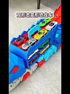 1215 Cross-Border New Dinosaur Swallowing Car Catapult Sliding Track Storage Metal Car Childrens Educational Toy Car 6