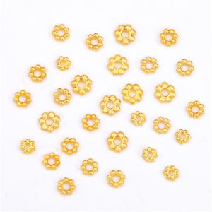 Hạt Kim Loại Mạ Vàng 18K Hạt Hình Hoa Nắp Rời Để Tự Làm Bông Tai Vòng Tay Vòng Cổ Nguyên Liệu Làm Trang Sức