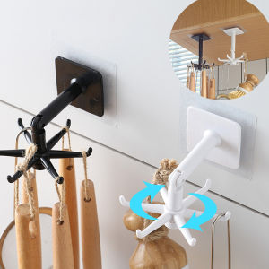 ตะขอติดเพดาน ติดผนัง ที่แขวนติดผนัง 6 แฉก ขอเกี่ยวหมุนได้ ตะขอกาวในตัว ตะขอติดผนัง ตะขอหกเหลี่ยม ขอขึ้น 360 Hexagonal self-adhesive hook Sweet.T