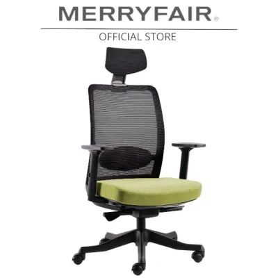 MERRYFAIR ANGGUN High Back Chair - Black/ Olive_Ergonomic Mesh Office Chair Adjustable Office Chair Kerusi Pejabat 电脑椅子 人体工学椅