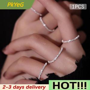 PkYeG Chic Minimalist Color Shiny Rings For Women Adjustable Ring Personality Fine Fashion Jewelry Wedding Party Gift
