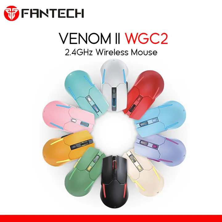 Fantech Gaming Mouse WGC2 Venom II Vibe Edition with 2.4GHz Wireless / Wired Connection, RGB Lightning, Lightweight Design