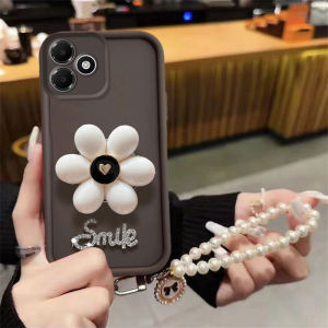 Phone Case OPPO A6c A6s A6 Pro A6x A6t Pro 5G New 2026 with Elegant Flower Shape Phone Holder and Strap Soft Silicone Casing OPPO A6c Cover Case