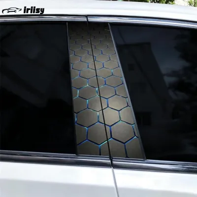 iriisy 2Pcs Car Stickers B Pillar Center Column Wrap Decal Covers DIY Scratch Resistant Decoration Sticker Waterproof Body Side Sticker