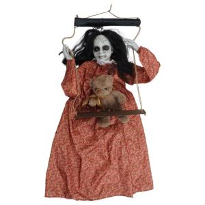 Sound Activated Swinging Ghostly Doll Halloween Hanging Decoration For Outdoor and Indoor Garden Front Yard Display